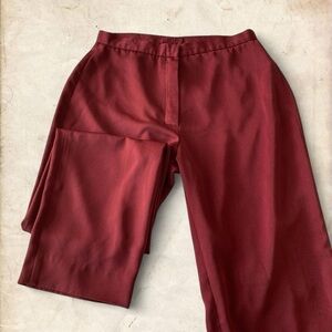 Burgundy Satin Trousers